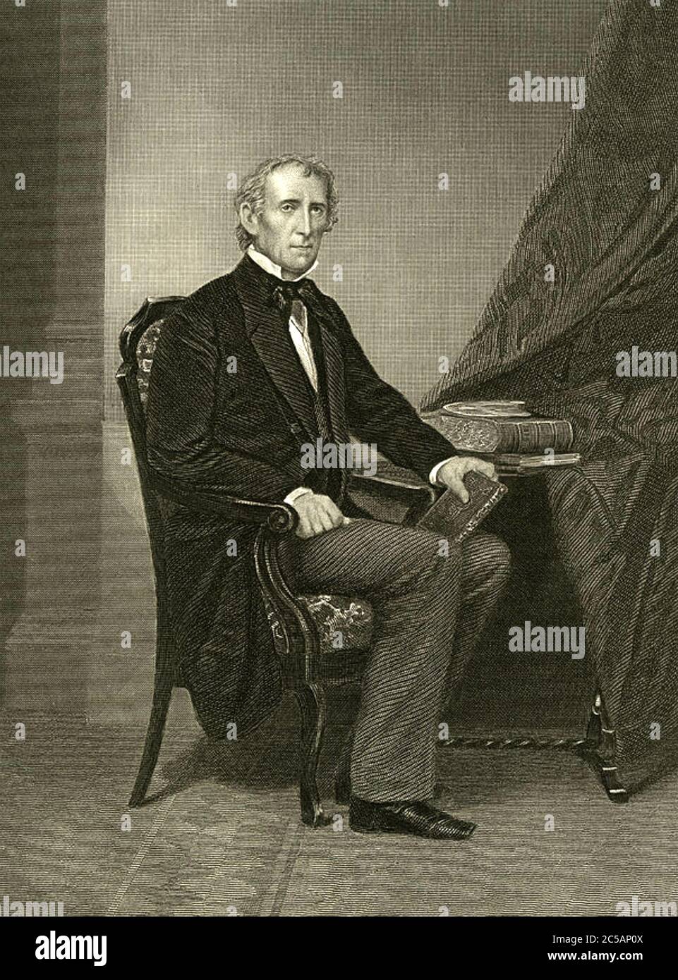JOHN TYLER (1790-1862) dixième président des États-Unis Banque D'Images