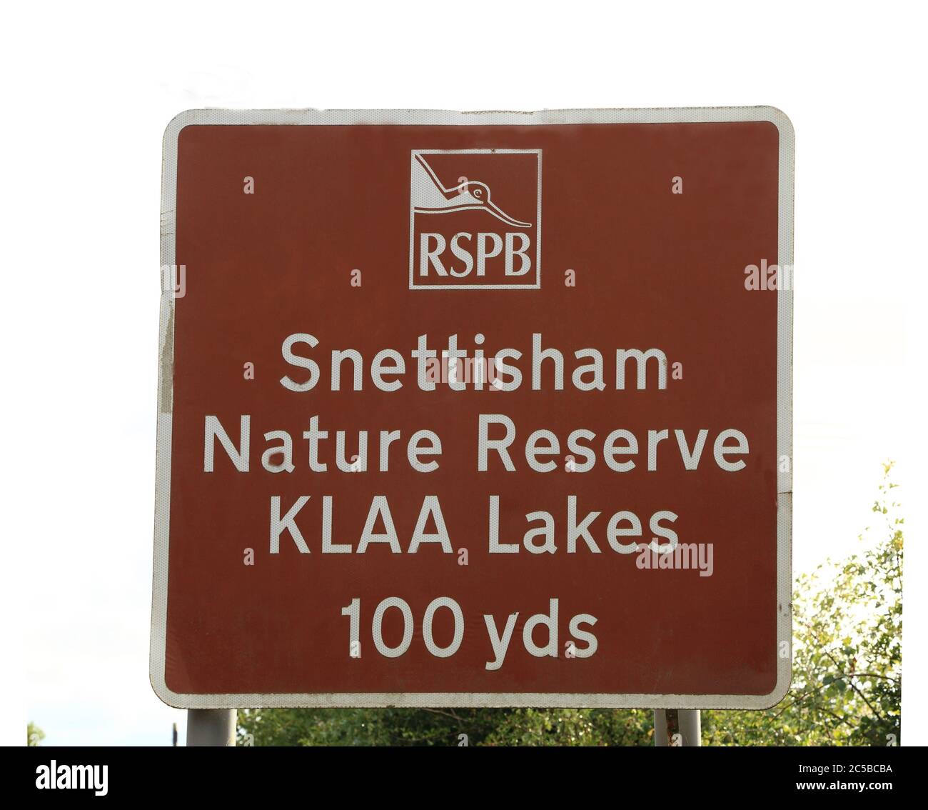RSPB, Réserve naturelle, Snettisham, panneau, Norfolk, Angleterre, Royaume-Uni Banque D'Images