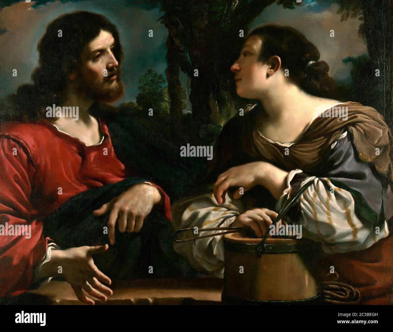 Christ et la femme de Samarie - Guercino, vers 1620 Banque D'Images