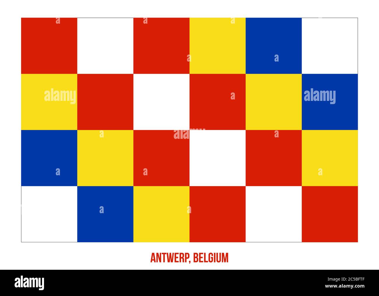 Drapeau Anvers Vector Illustration sur fond blanc. Drapeaux des provinces de Belgique. Illustration de Vecteur
