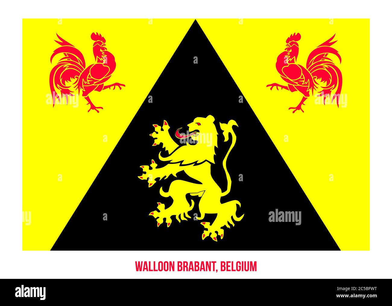 Drapeau du Brabant wallon Vector Illustration sur fond blanc. Drapeaux des provinces de Belgique. Illustration de Vecteur