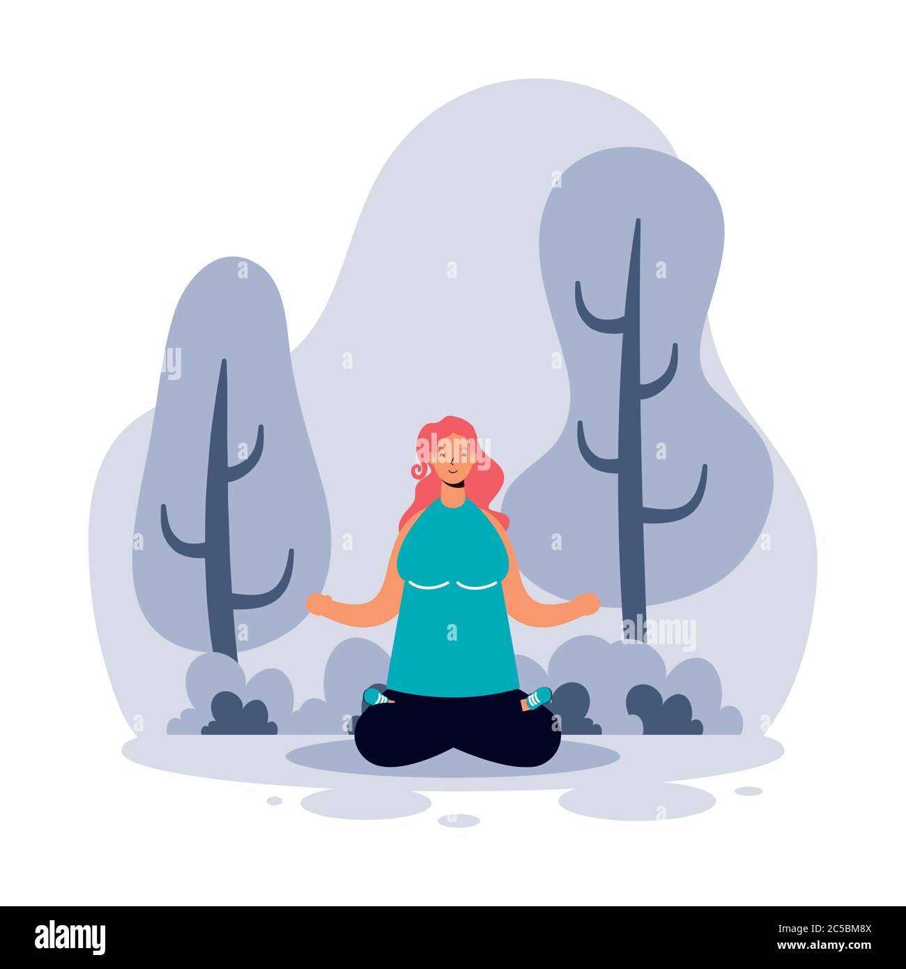 femme pratiquant le yoga dans le parc vecteur illustration design Illustration de Vecteur