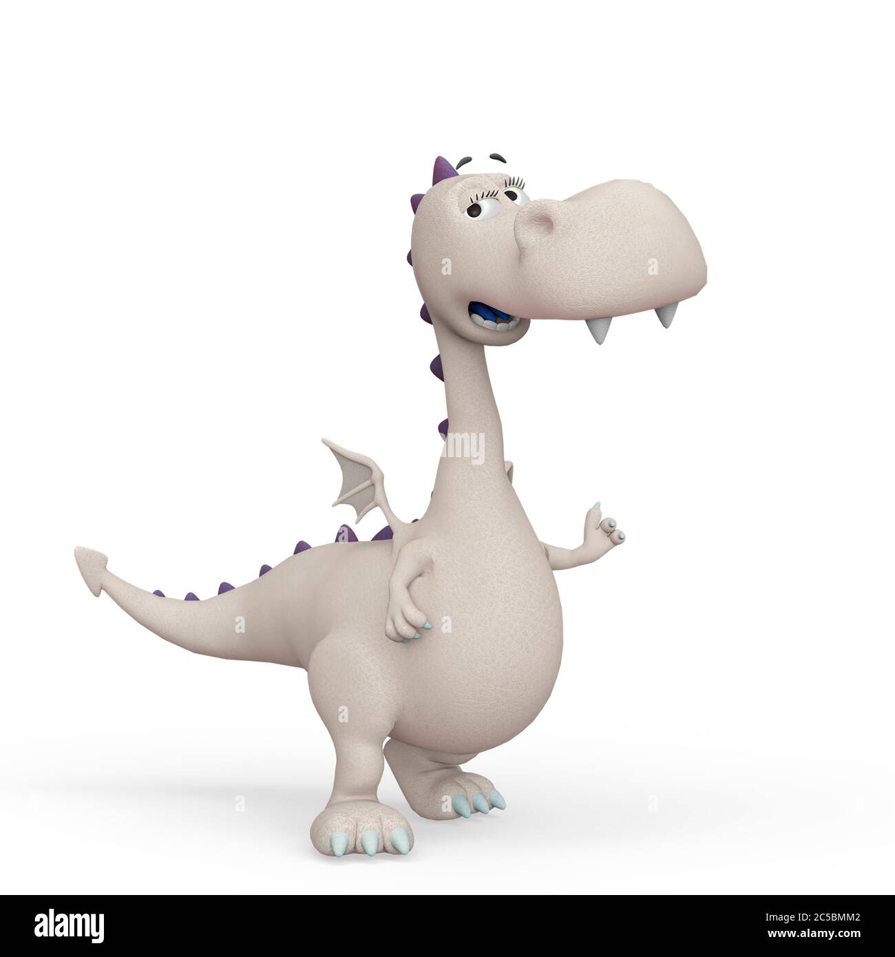 Le Dessin Anime Du Dragon De Bebe Parle Dans Un Fond Blanc Illustration 3d Photo Stock Alamy