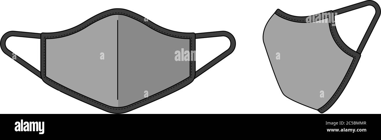 Illustration du modèle vectoriel de masque facial médical (tuyauterie / type 2 tons) Illustration de Vecteur