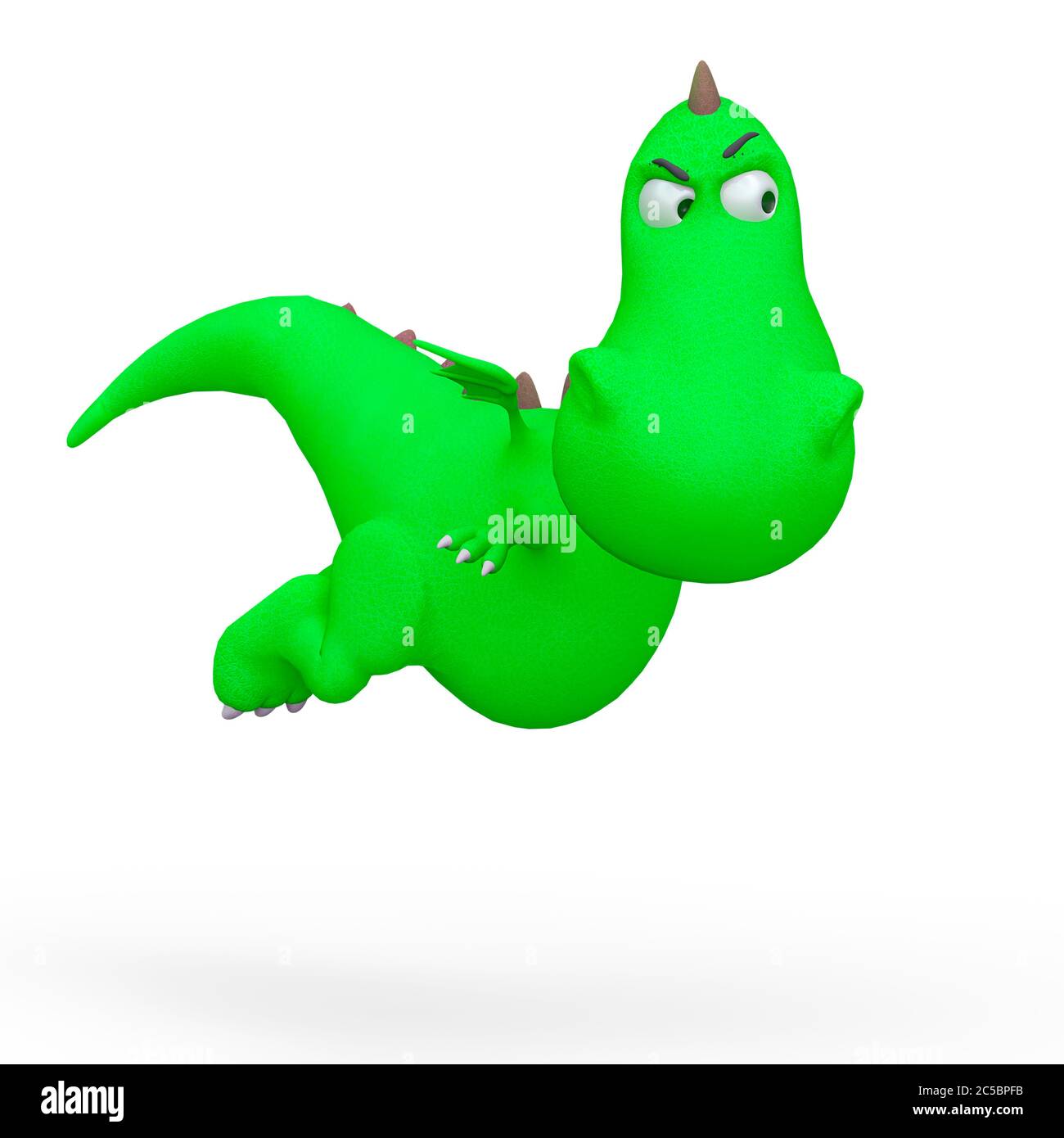 Dessin Anime De Dragon De Bebe Volant Avec Un Visage De Dubius Dans Un Fond Blanc Illustration 3d Photo Stock Alamy