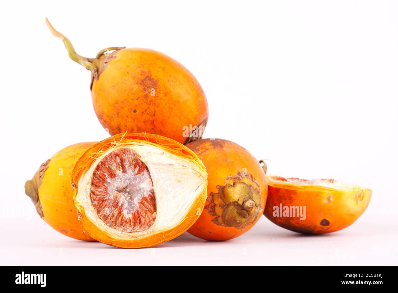 Graines palmier orange fruit Banque d