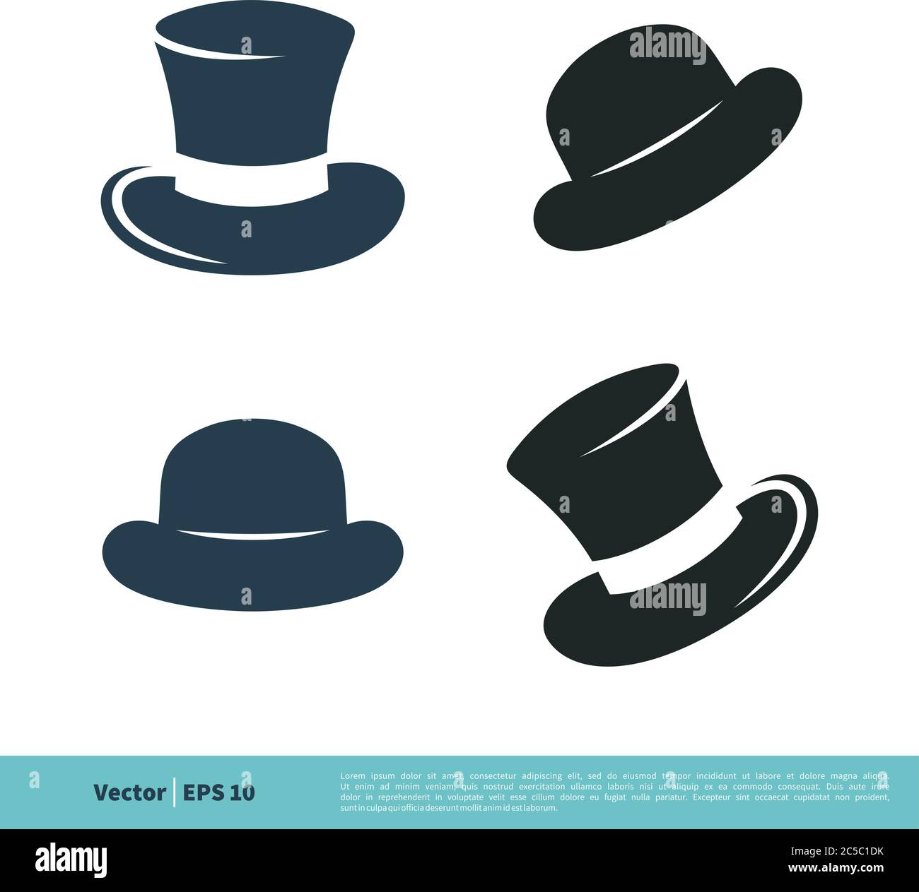 Ensemble chapeau rétro icône Vector logo Template Illustration Design. Vecteur EPS 10. Illustration de Vecteur