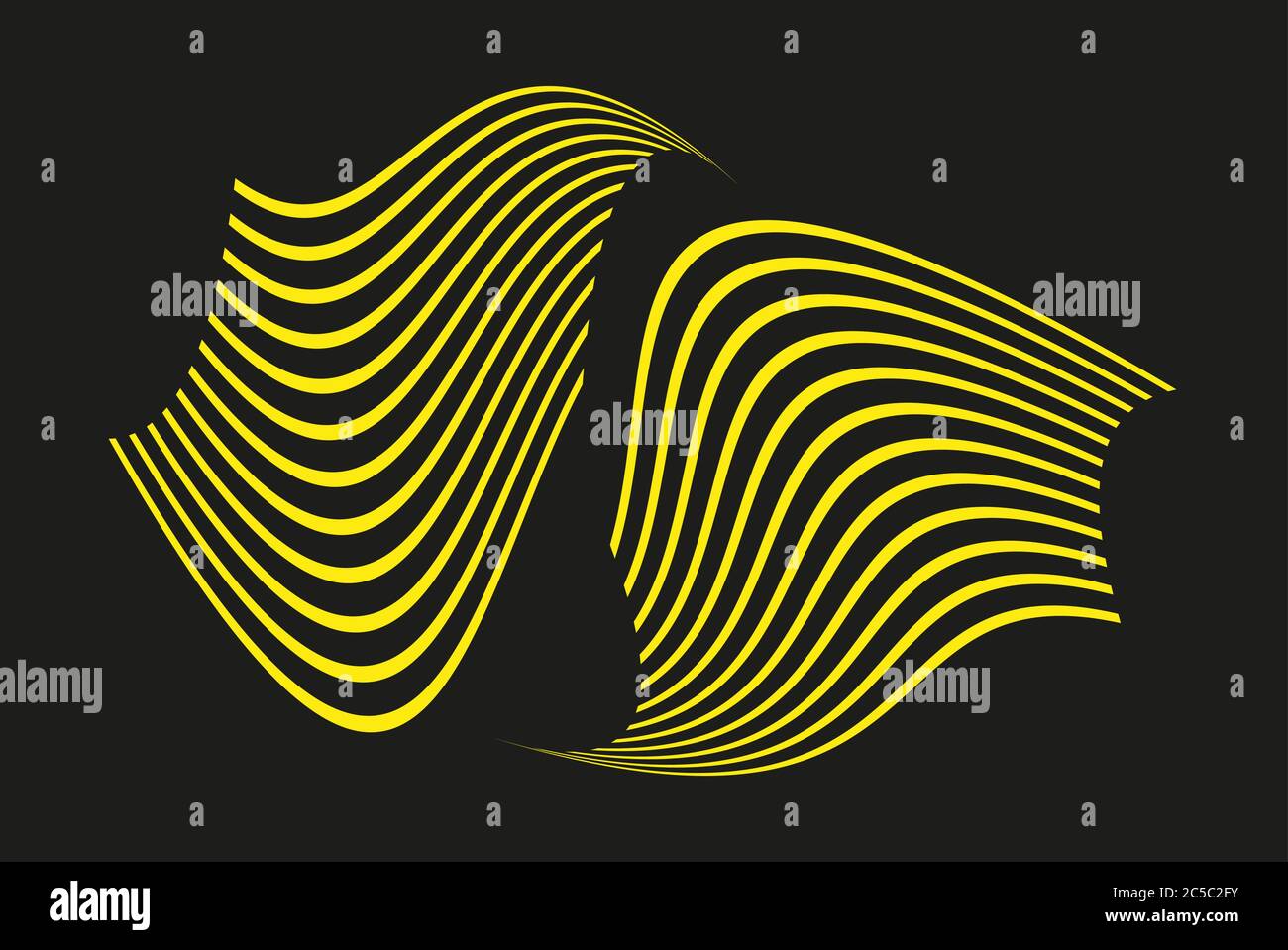 Motif vectoriel abstrait de ligne jaune Illustration de Vecteur