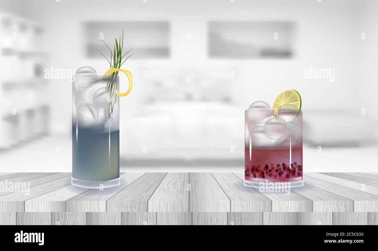 verre réfrigéré sur la table de la chambre Illustration de Vecteur