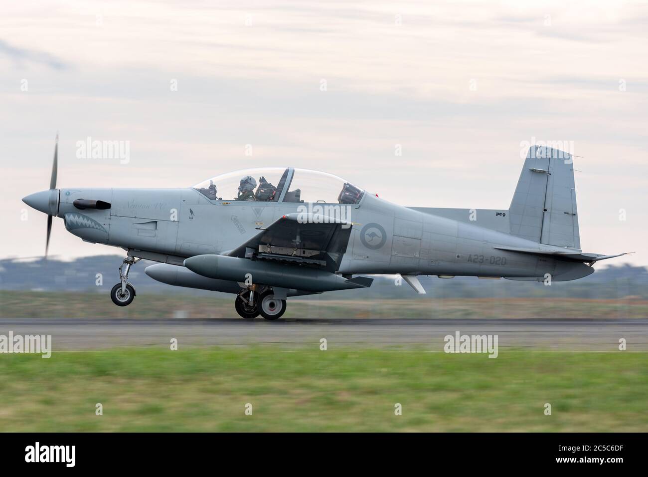 Royal Australian Air Force (RAAF) Pilatus PC-9A appareil de contrôle aérien avancé (FAC) A23-020 du 4 Escadron basé à la RAAF Williamtown. Banque D'Images