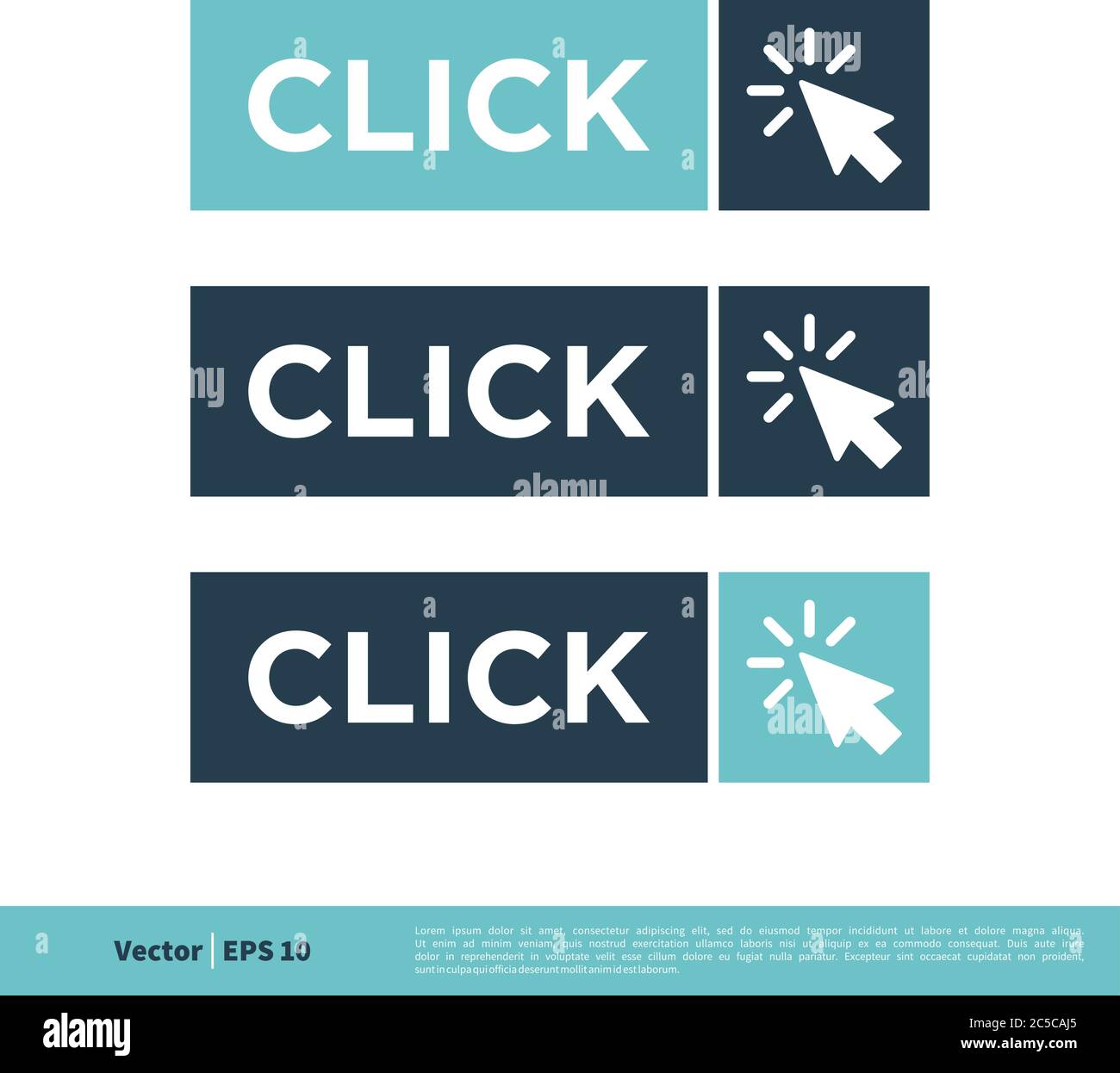 Cliquez sur le bouton flèche icône modèle de logo vectoriel Illustration Design. Vecteur EPS 10. Illustration de Vecteur