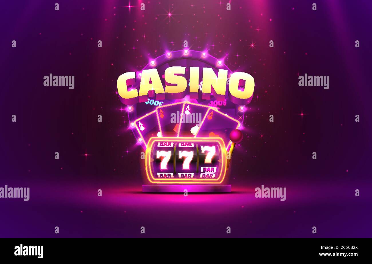Casino 3d couverture, machines à sous et roulette avec cartes, scène fond  art. Illustration vectorielle Image Vectorielle Stock - Alamy