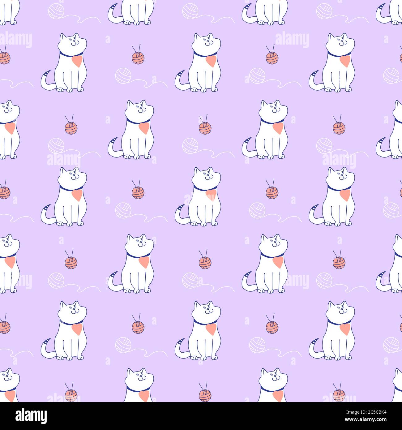 Modele Chat Mignon Et Drole Avec Un Coeur Et Une Queue Rayee Une Boule De Fil Et Des Aiguilles Tricoting Sur Un Fond Violet Clair Motif Sans Couture Image Vectorielle Stock Modele Chat Mignon Et Drole Avec Un Coeur Et Une Queue Rayee Une Boule De Fil Et Des Aiguilles Tricoting Sur Un Fond Violet Clair Motif Sans Couture Image Vectorielle Stock