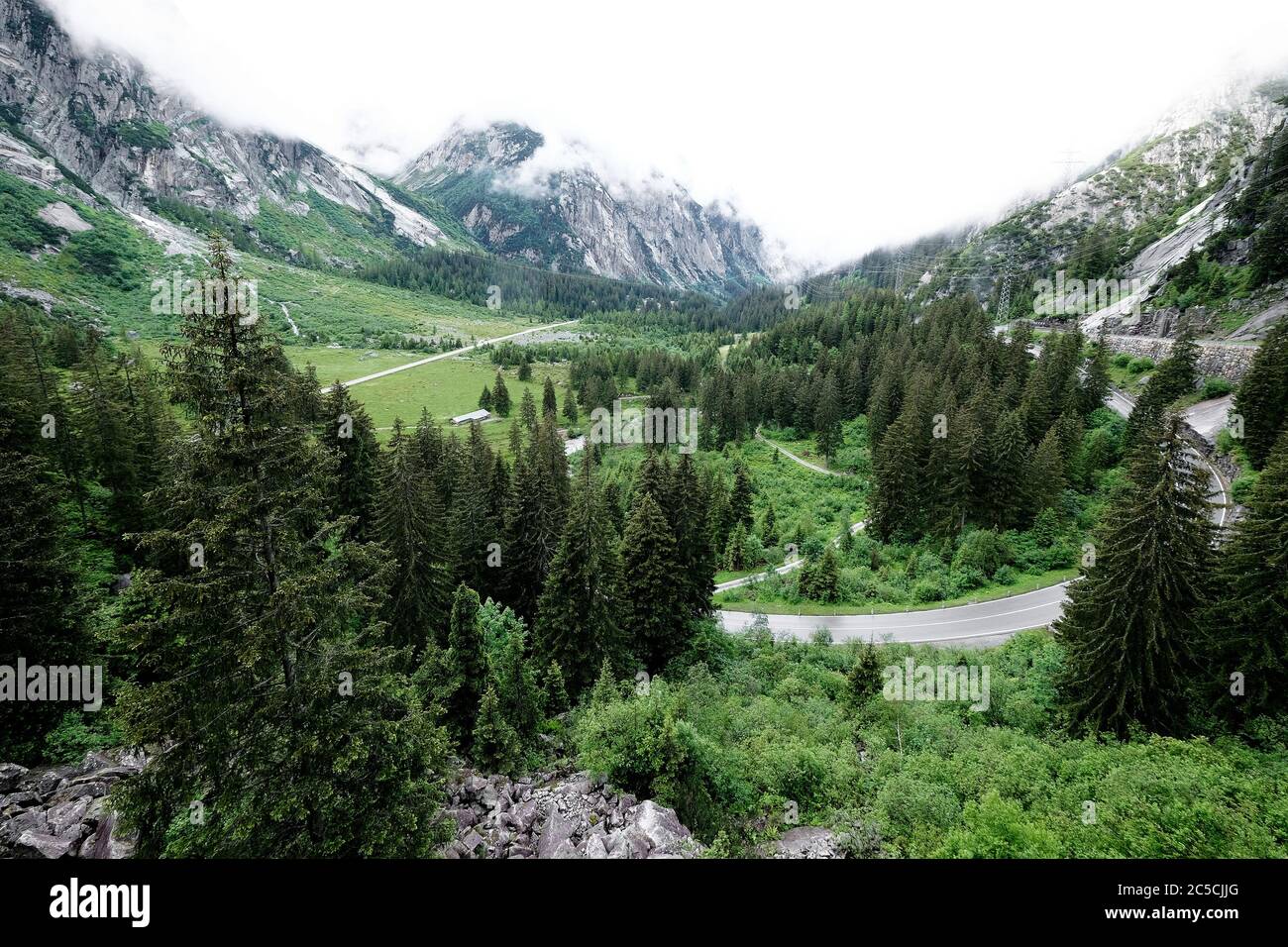 Col Grimsel dans les Alpes suisses, reliant l'Oberland bernois au Haut Valais, Suisse Banque D'Images