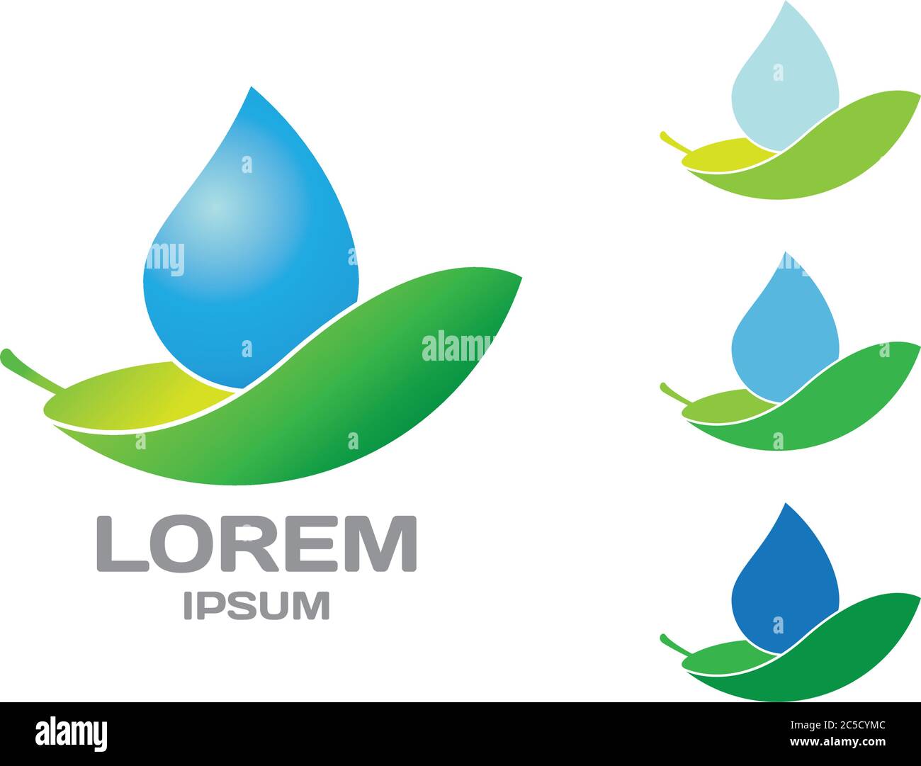 Modèle de logo de la société Leaf and Water Drop Illustration de Vecteur