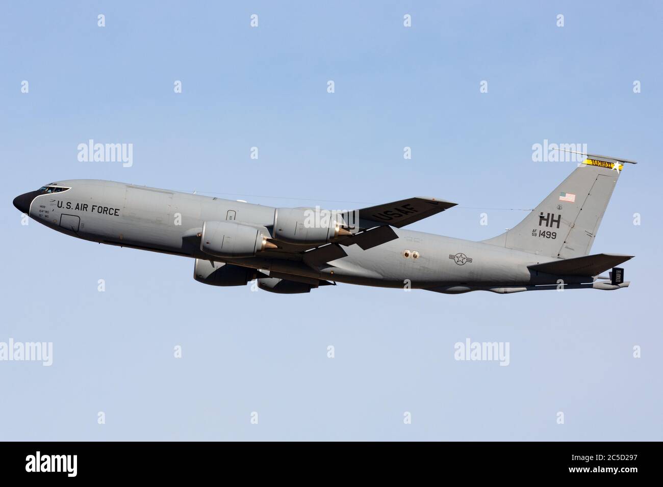 US Air Force (USAF) Boeing KC-135R Stratotanker, avion de ravitaillement aérien de la 154e Escadre, de la base aérienne de Hickam. Banque D'Images