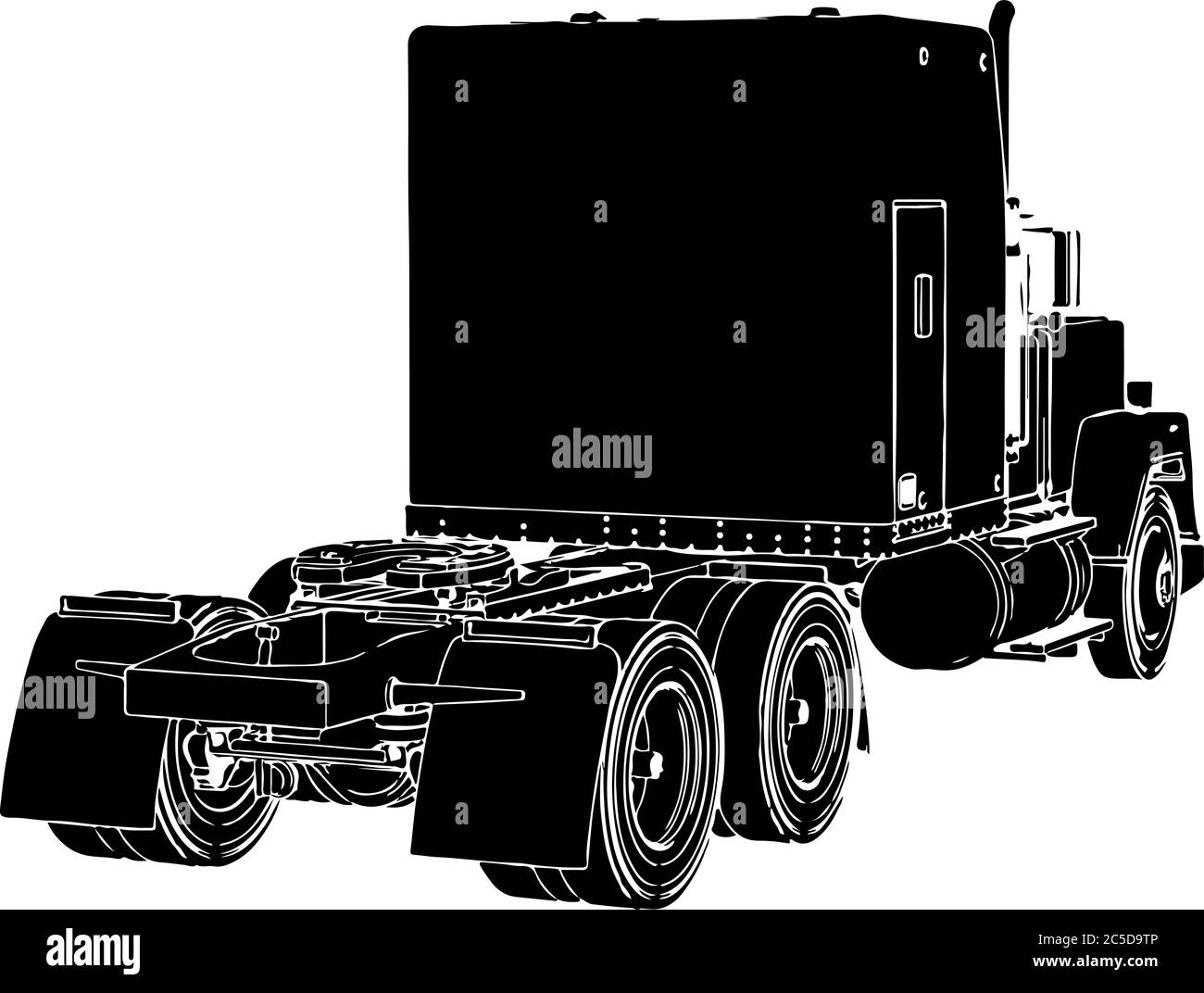 silhouette de camion vectoriel sur fond blanc Illustration de Vecteur