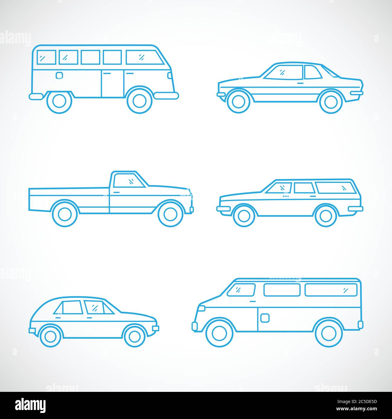 Ensemble de voitures vectorielles style ligne Illustration de Vecteur