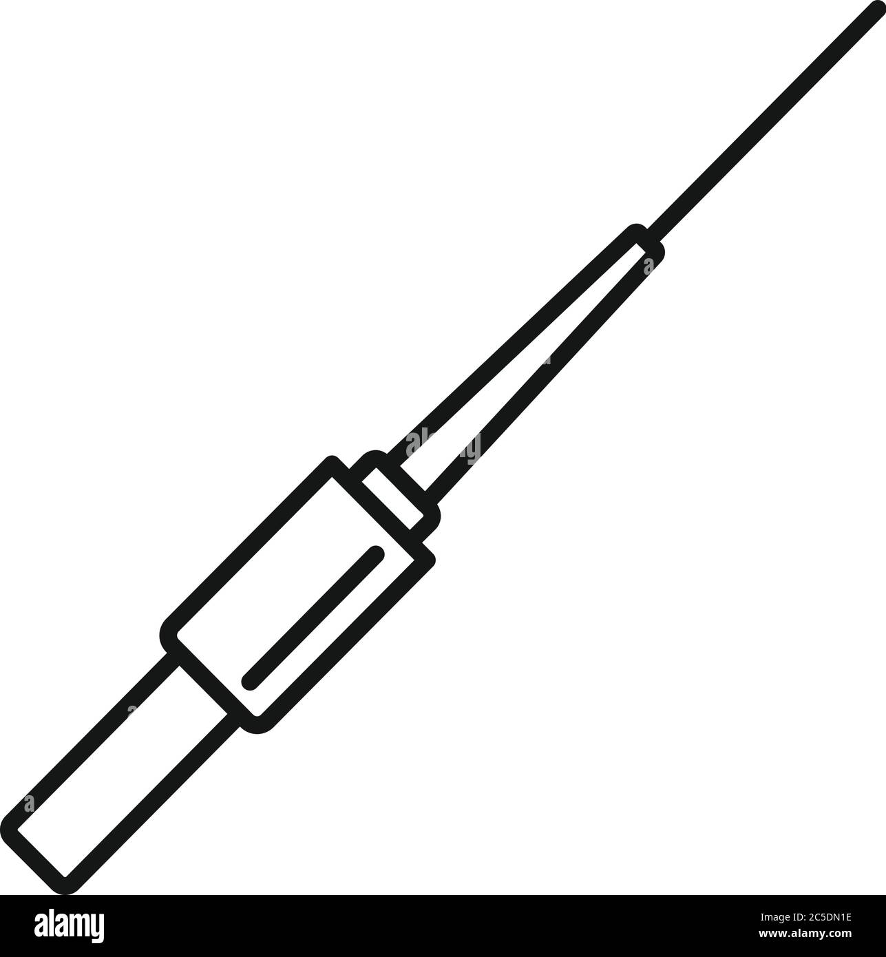 Icône aiguille de perçage. Icône de vecteur d'aiguille de perçage de contour pour la conception de bande isolée sur fond blanc Illustration de Vecteur