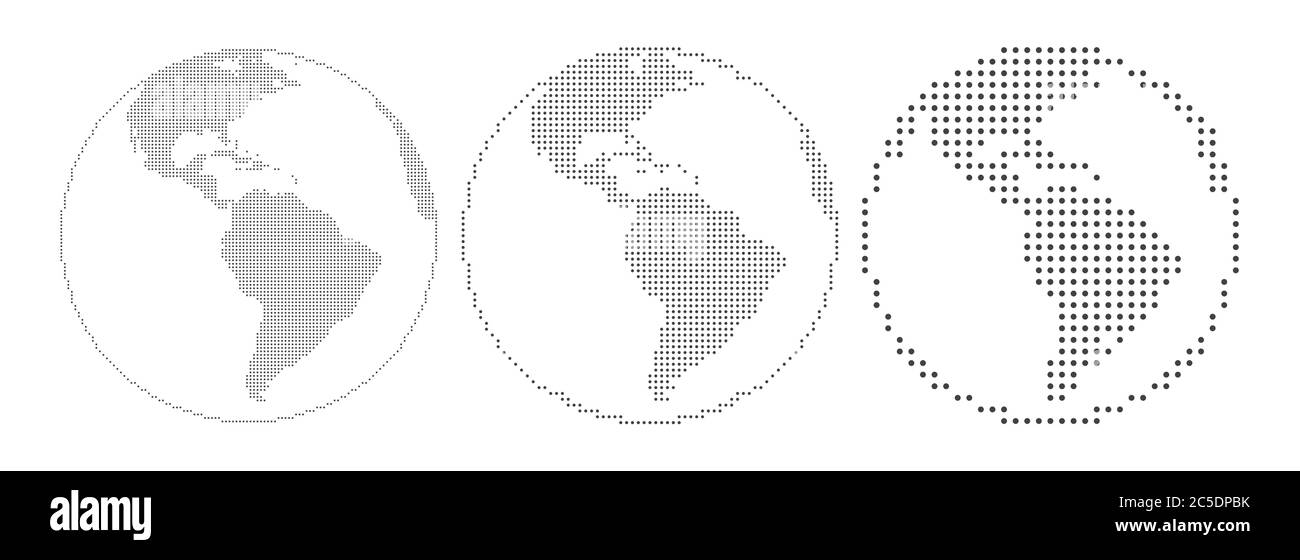 Carte abstraite Globe of World ou Earth Map avec 3 tailles de Dot Pixel Spot concept moderne Design isolé sur fond blanc Illustration vectorielle. Illustration de Vecteur