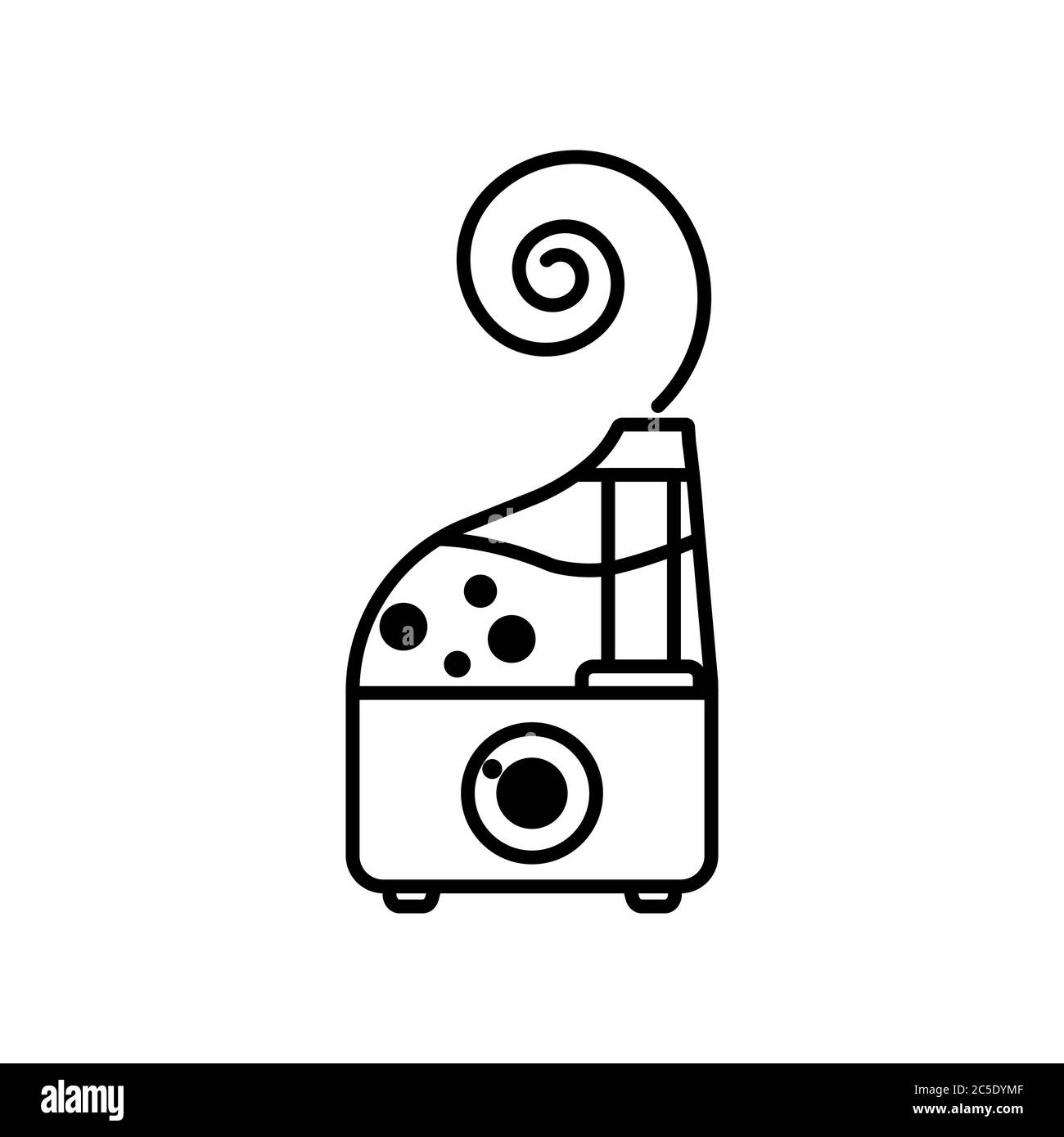 Diffuseur d'air humidificateur sain dans un style plat tendance isolé. Purificateur microclimat ultrason Home. Illustration vectorielle. Illustration de Vecteur