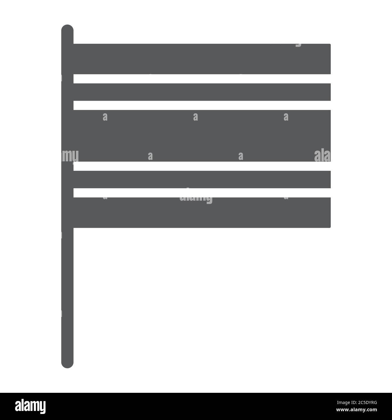 Icône de glyphe de drapeau thaïlandais, thaï et symbole, signe de drapeau national, graphiques vectoriels, un motif Uni sur fond blanc. Illustration de Vecteur