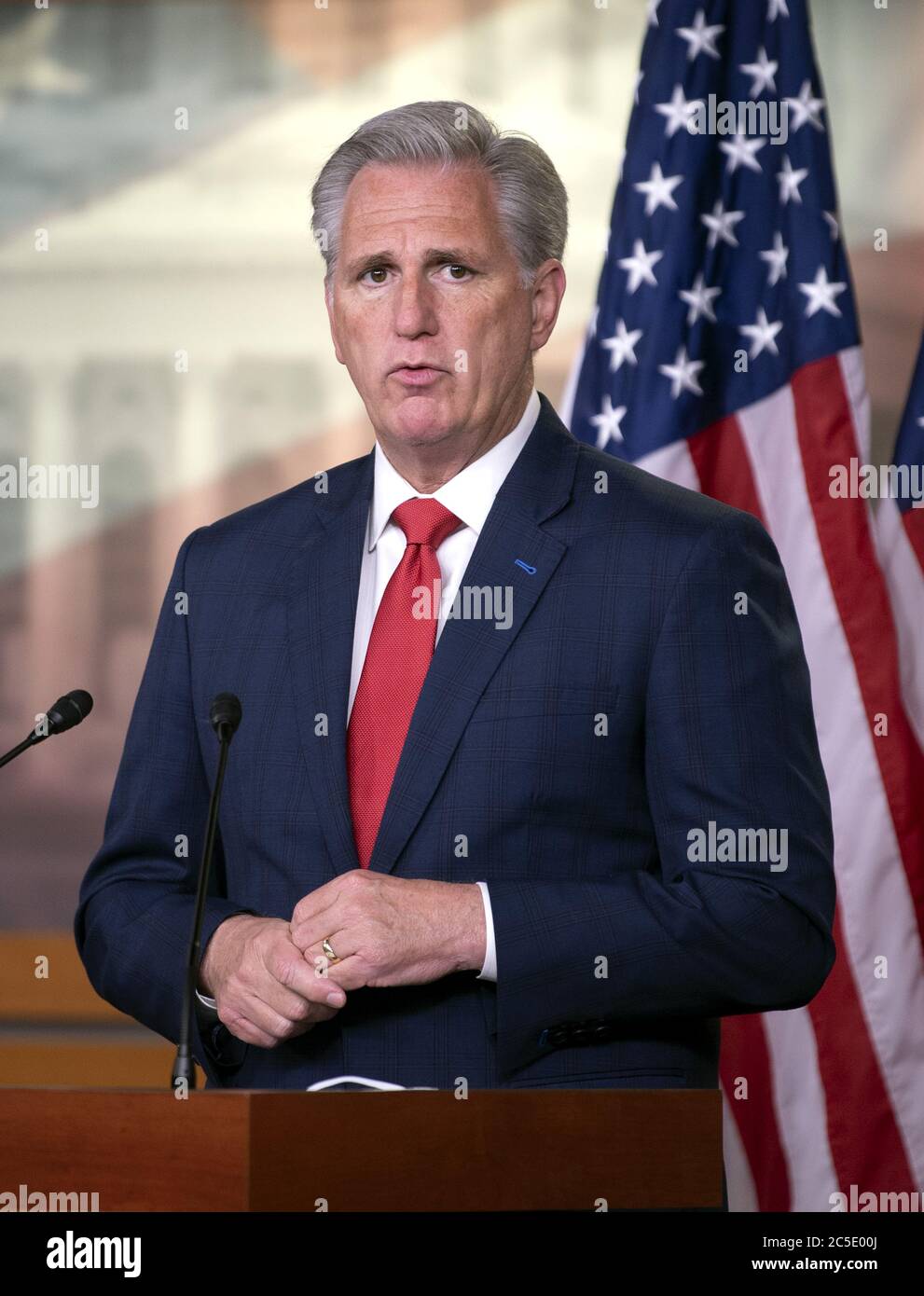 Washington, États-Unis. 02 juillet 2020. Le chef de la Chambre minoritaire Kevin McCarthy, R-Californie, parle à sa conférence de presse hebdomadaire sur Capitol Hill à Washington, DC, le jeudi 2 juillet 2020. Photo de Kevin Dietsch/UPI crédit: UPI/Alay Live News Banque D'Images