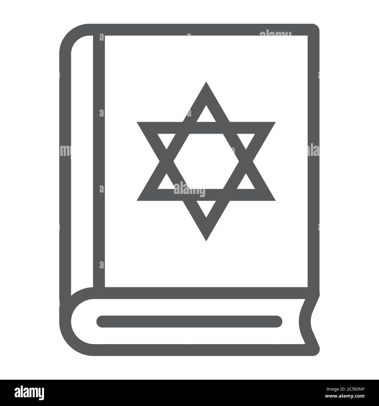 Icône de la ligne de livre Torah, israël et religion, signe du livre juif, graphiques vectoriels, un motif linéaire sur fond blanc. Illustration de Vecteur