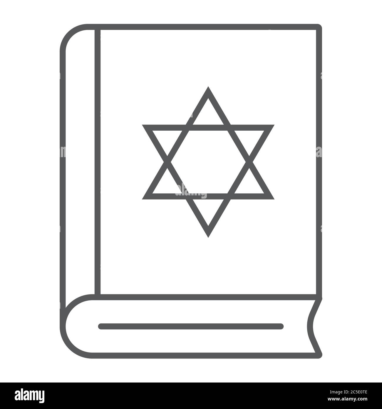 Icône de livre de Torah, israël et religion, signe de livre juif, graphiques vectoriels, un motif linéaire sur fond blanc. Illustration de Vecteur