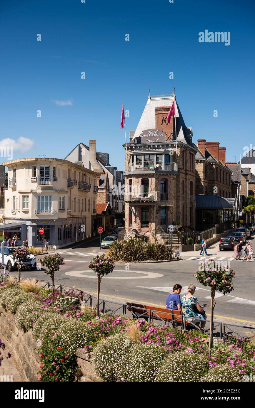 Vue sur le centre-ville de Dinard, Bretagne, France Banque D'Images