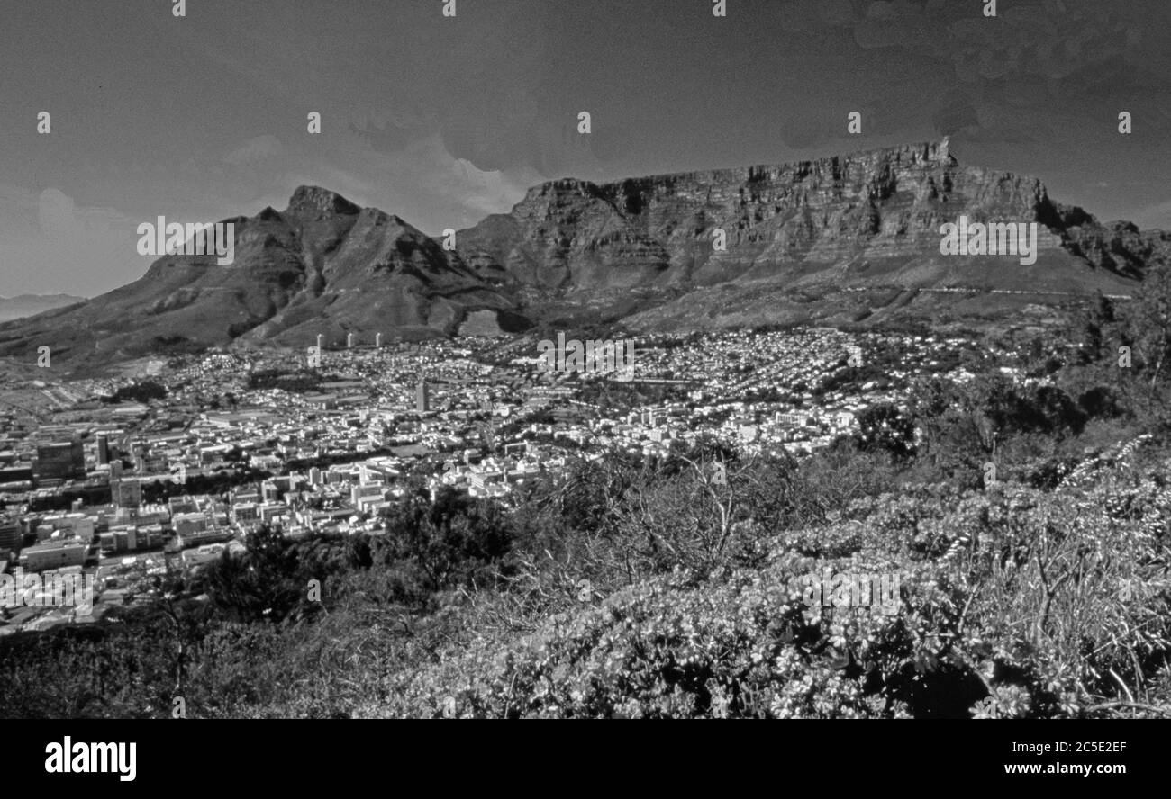 Soputh Afrique : vue panoramique de la ville du Cap et la table-mouintain de Lions Head Banque D'Images