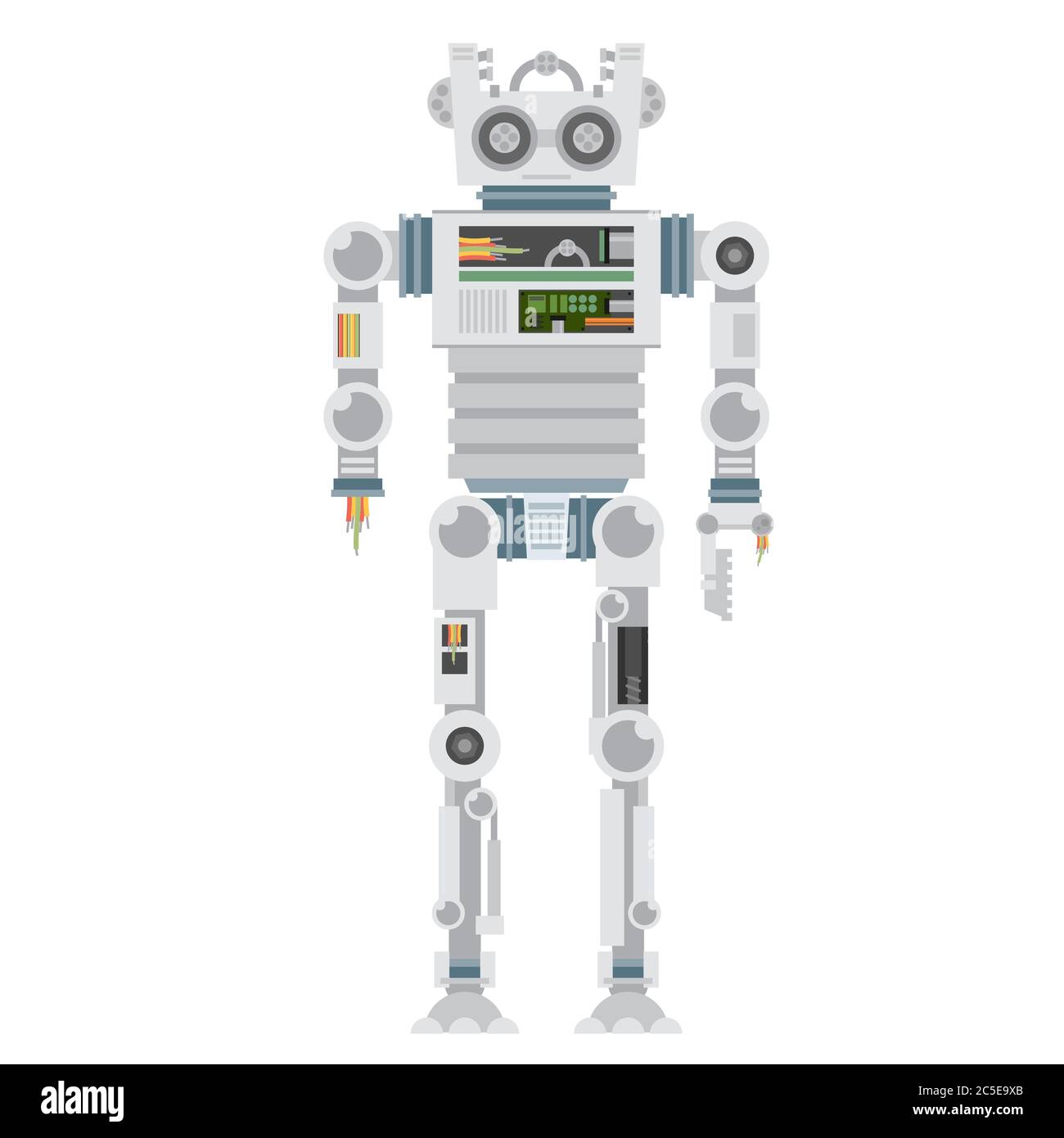Illustration vectorielle d'un robot cassé. Vecteur plat Illustration de Vecteur