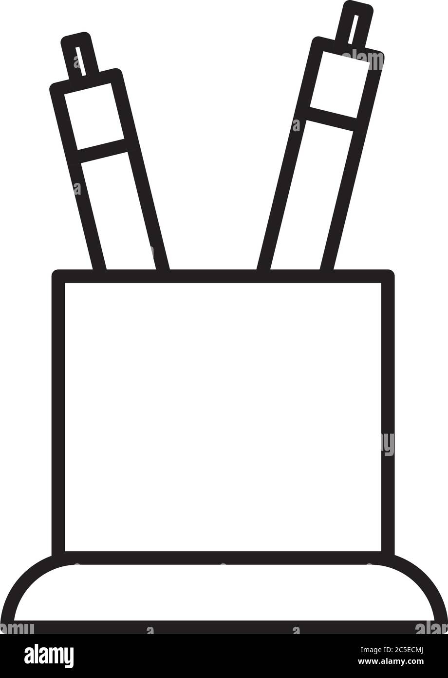 Stylets intérieur mug style icône design, outil écrire objet bureau instrument équipement dessiner art et apprendre thème illustration vectorielle Illustration de Vecteur