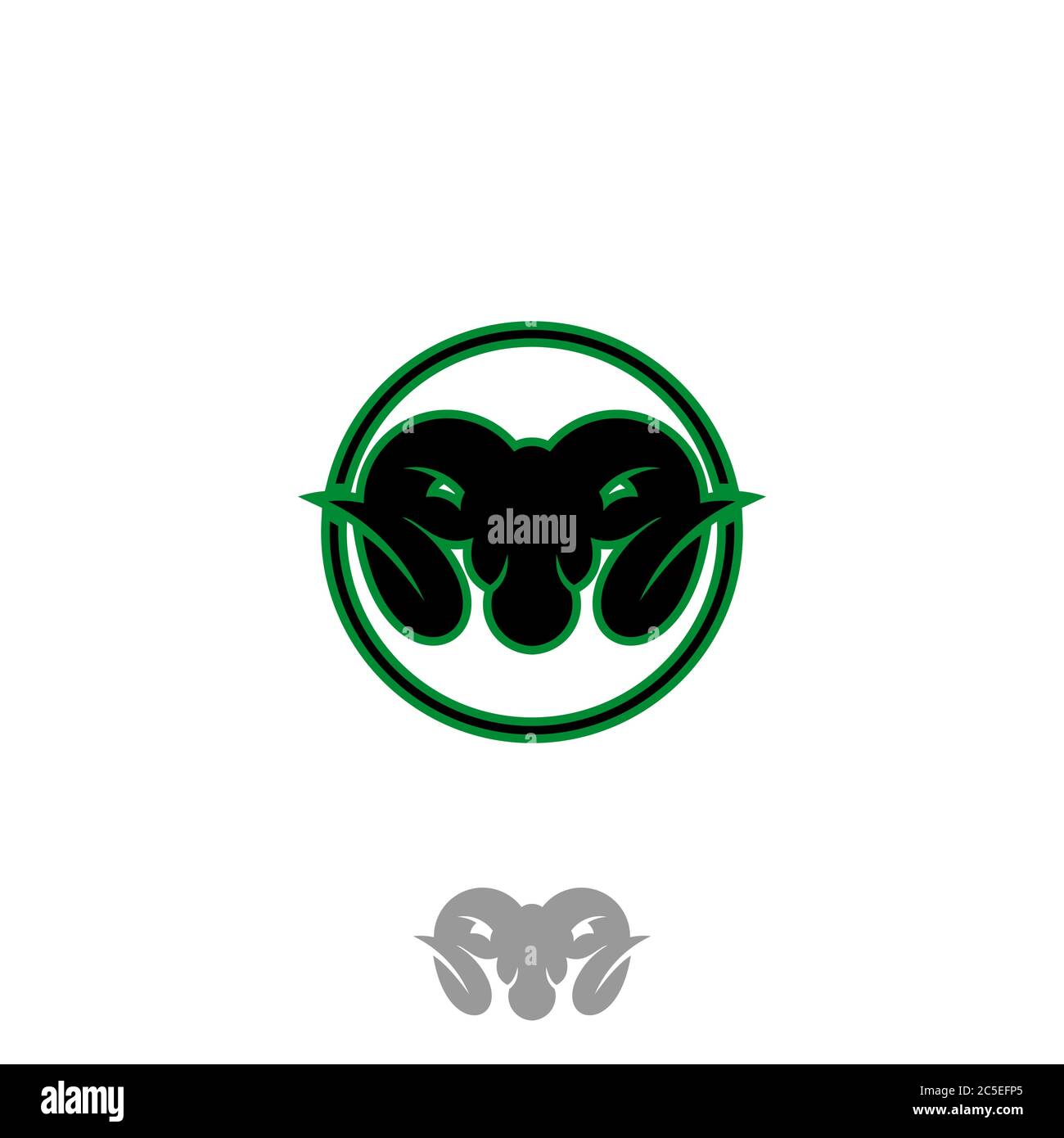Logo chèvre à longue corne, silhouette avec concept de contour, isolé sur fond blanc. Illustration de Vecteur