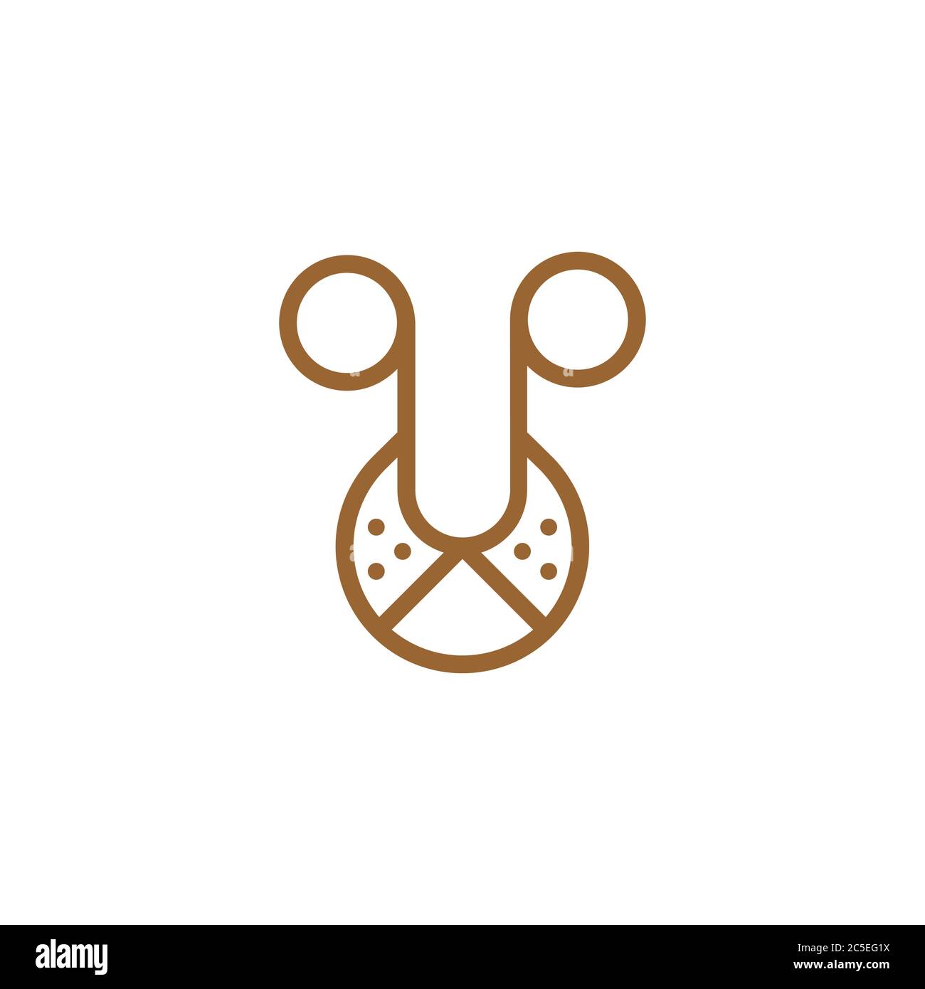 Logo Lion face, concept de conception linéaire, isolé sur fond blanc. Illustration de Vecteur