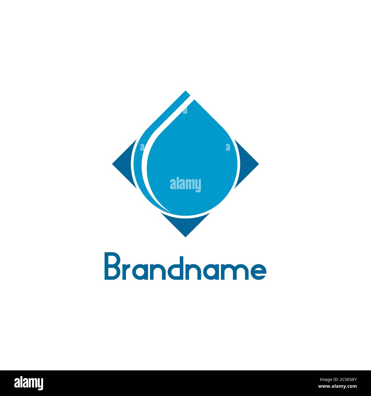 Design carré avec logo goutte d'eau, design minimaliste et créatif, isolé sur fond blanc. Illustration de Vecteur