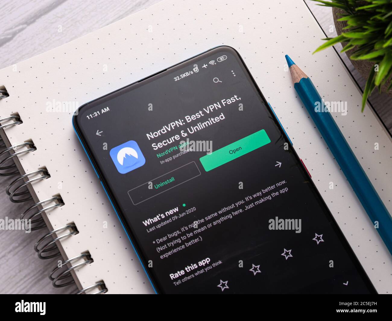 Assam, inde - 1 juillet 2020 : Nord vpn pour un Internet sûr et de qualité. Banque D'Images