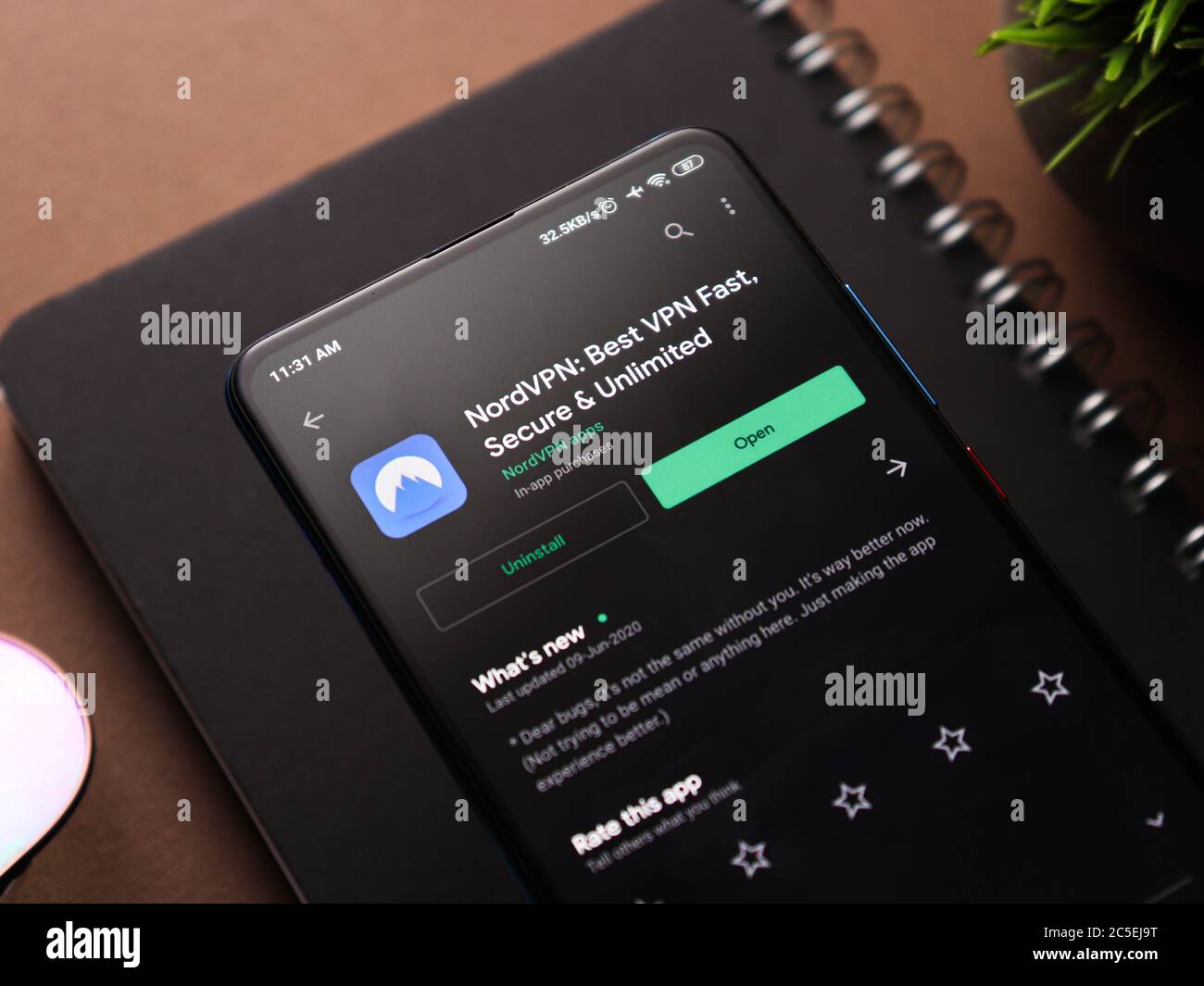 Assam, inde - 1 juillet 2020 : Nord vpn pour un Internet sûr et de qualité. Banque D'Images