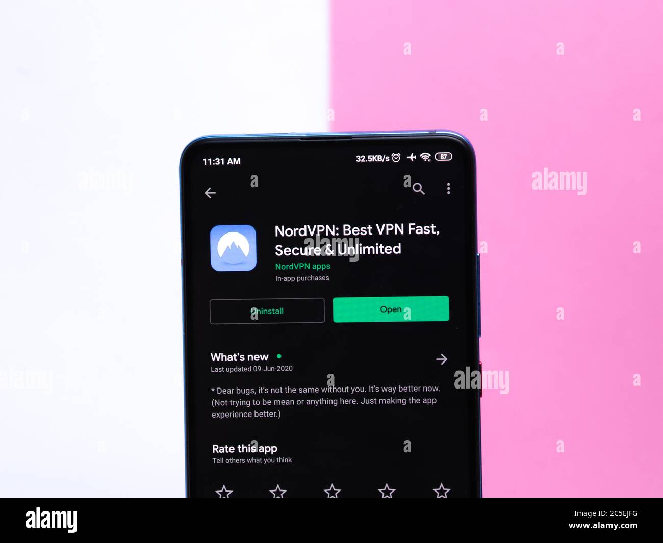 Assam, inde - 1 juillet 2020 : Nord vpn pour un Internet sûr et de qualité. Banque D'Images