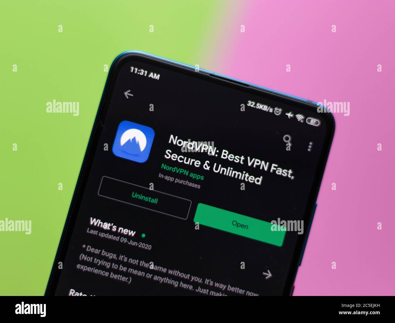 Assam, inde - 1 juillet 2020 : Nord vpn pour un Internet sûr et de qualité. Banque D'Images