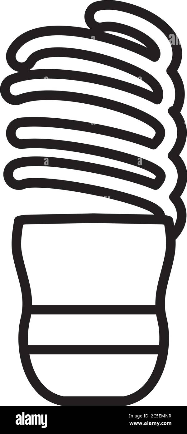 icône de lampe cfl sur fond blanc, style de ligne, illustration vectorielle Illustration de Vecteur