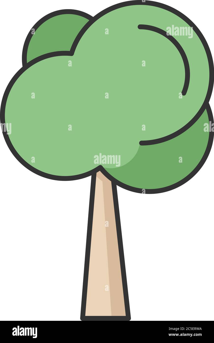 Icône de couleur RVB de l'arbre Illustration de Vecteur