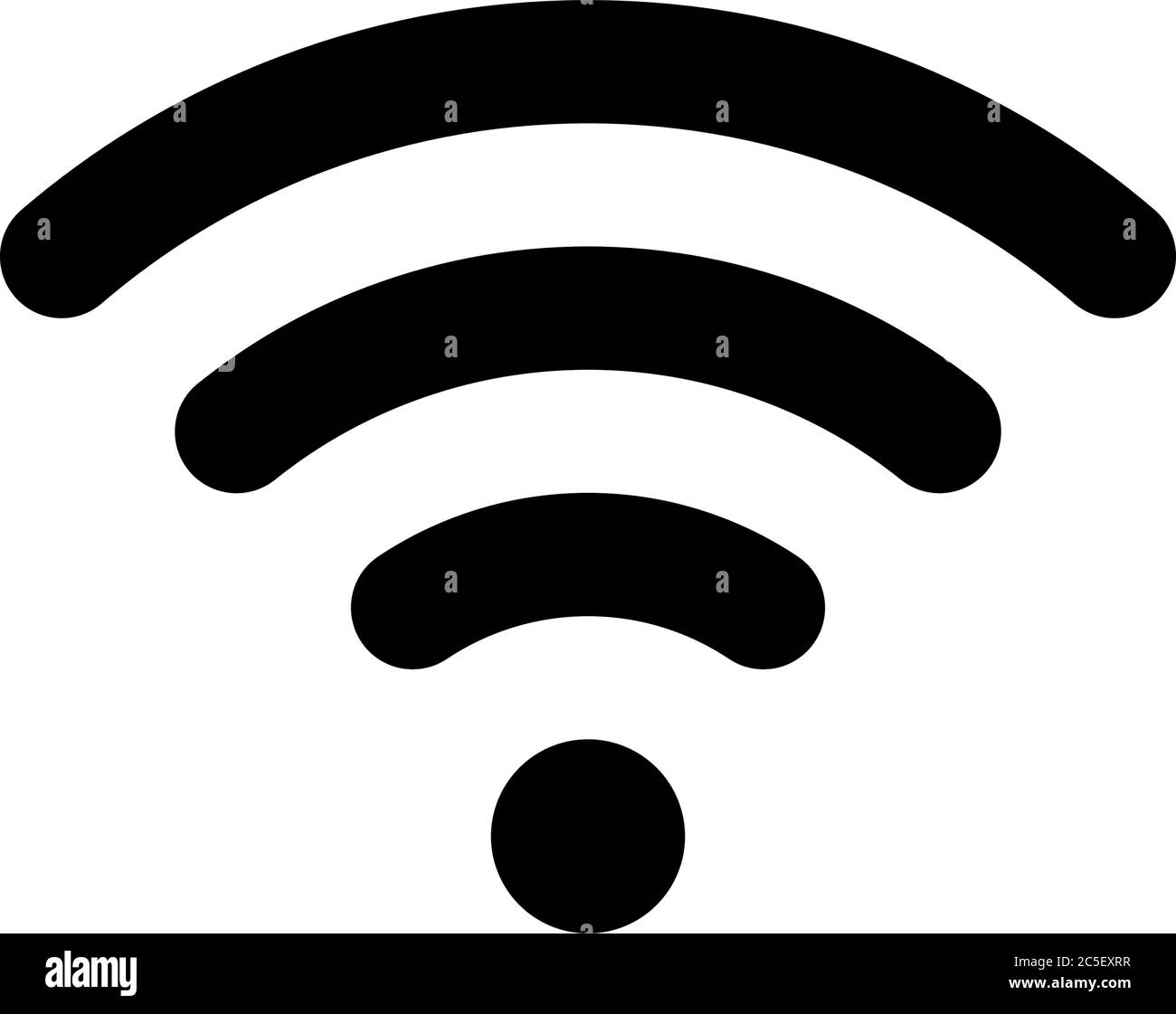 Wifi Ic Ne Noire Vecteur Isol Illustration Connexion R Seau Sans Fil Symbole De Signal Image