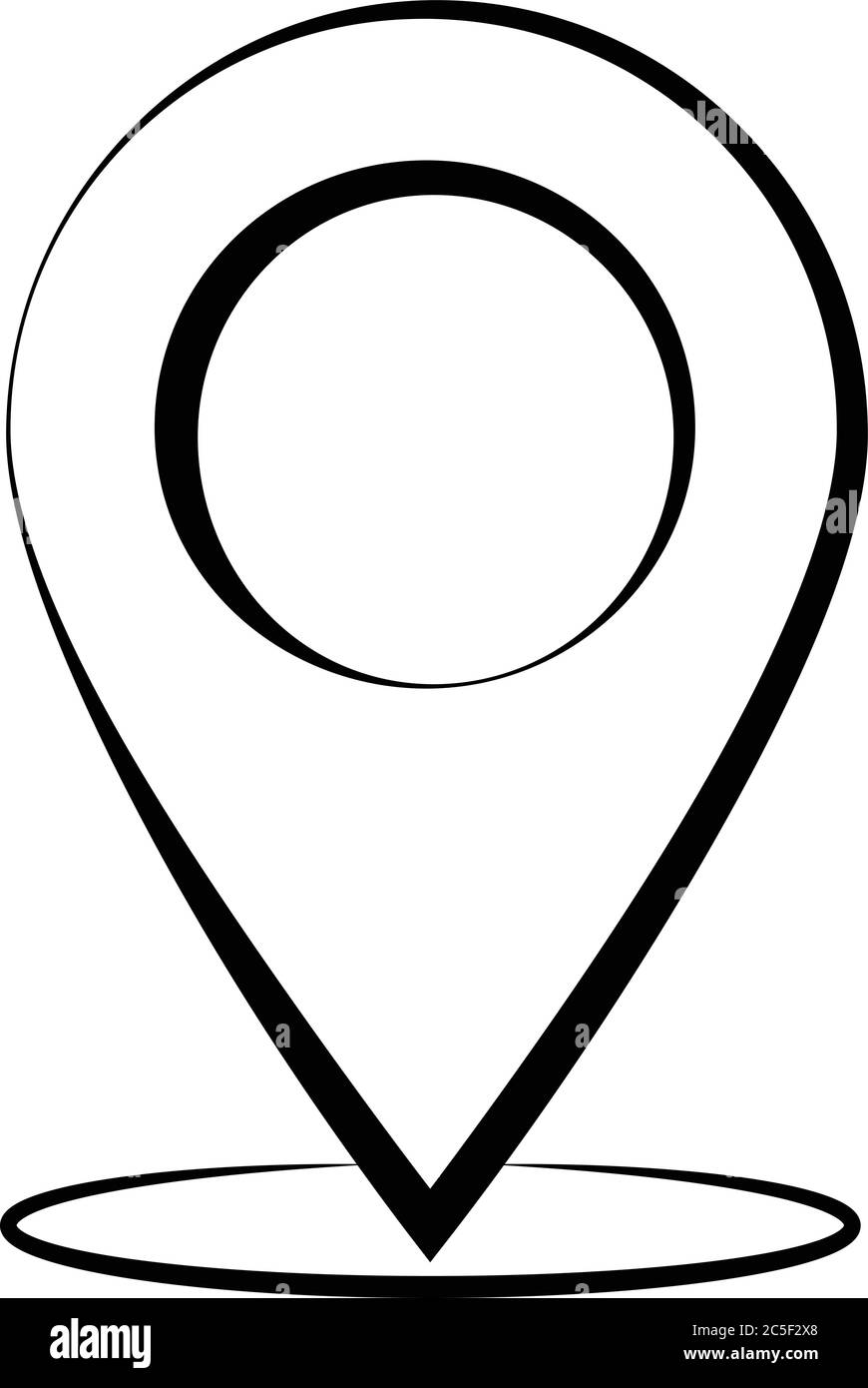 Axe de localisation pointeur GPS bouton de déplacement marqueur symbole Illustration du vecteur Illustration de Vecteur