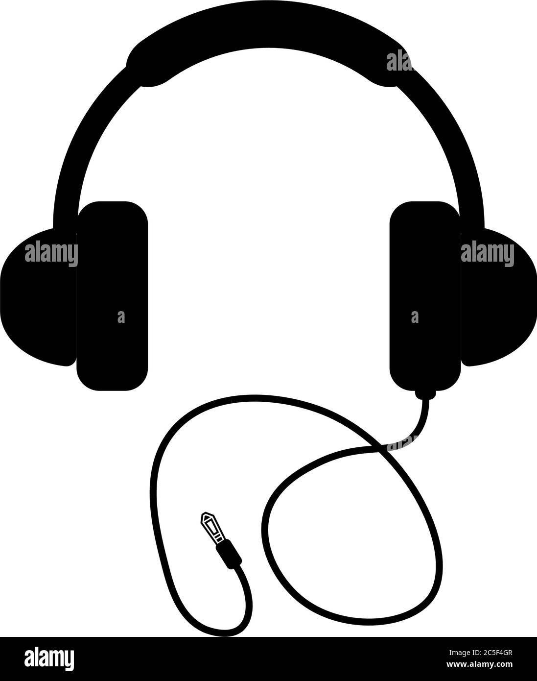 Icône casque musique jouant DJ vectoriel isolé Ecouteurs son symbole appareil audio Illustration Illustration de Vecteur