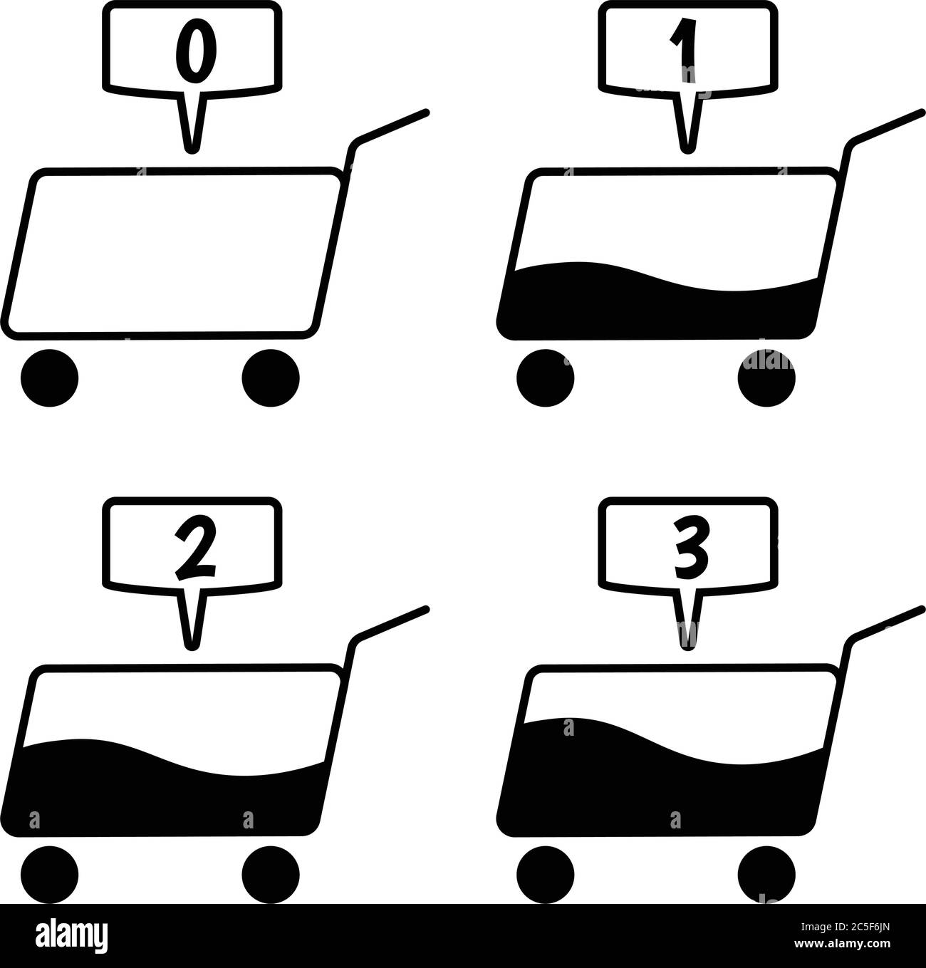 Panier jeu d'icônes isolé Illustration vectorielle pour Online Web Shop Mobile Apps E-commerce Store Illustration de Vecteur