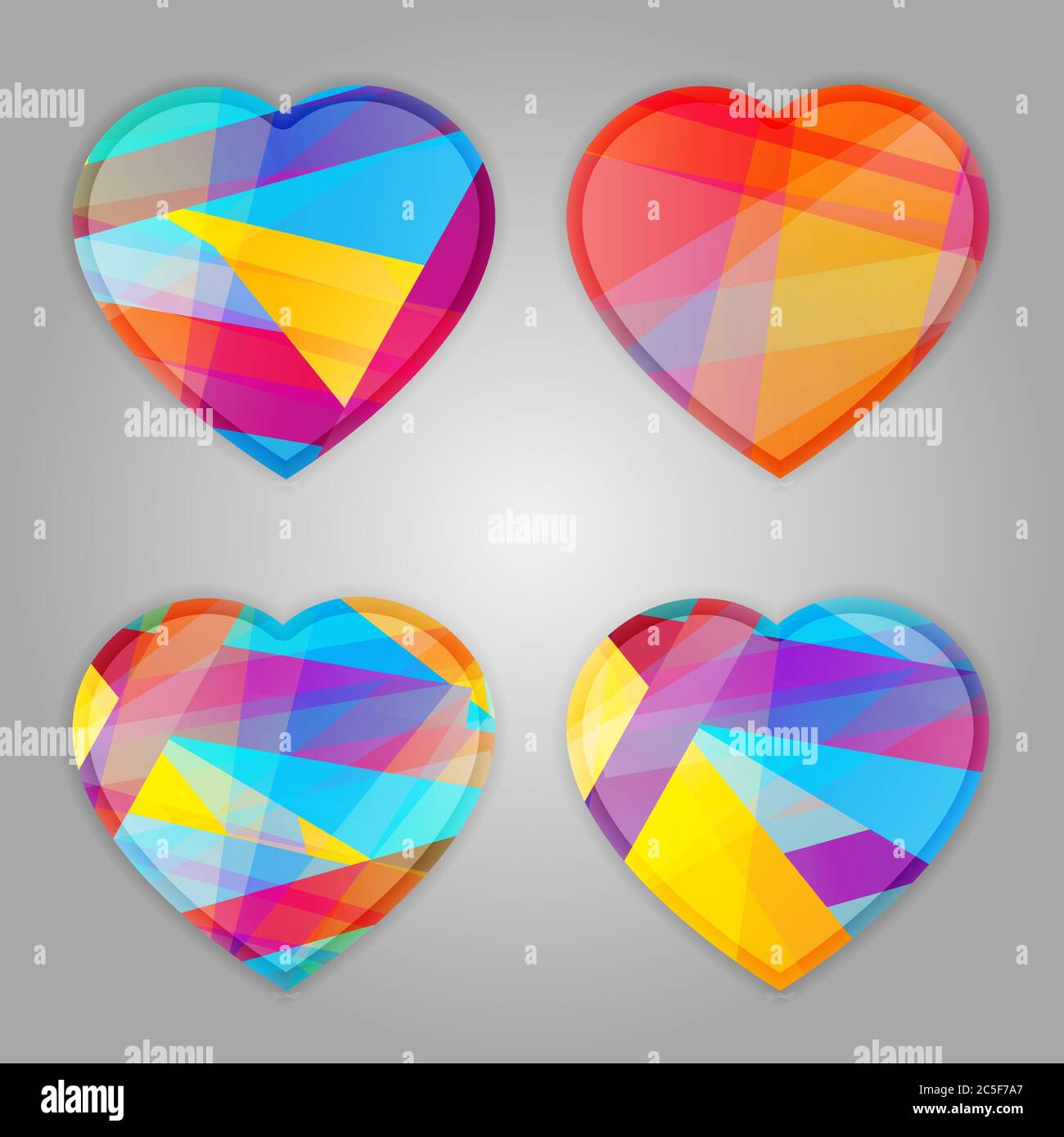 Cœur vectoriel à rayures de couleur Illustration de Vecteur