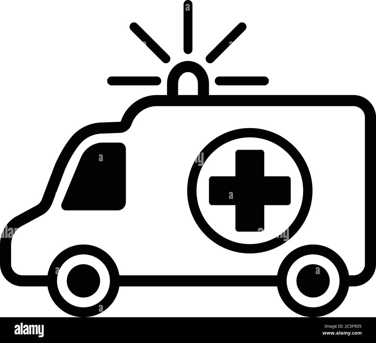 Icône ambulance symbole véhicule hôpital vecteur secours médical d'urgence illustration de soins de santé Illustration de Vecteur