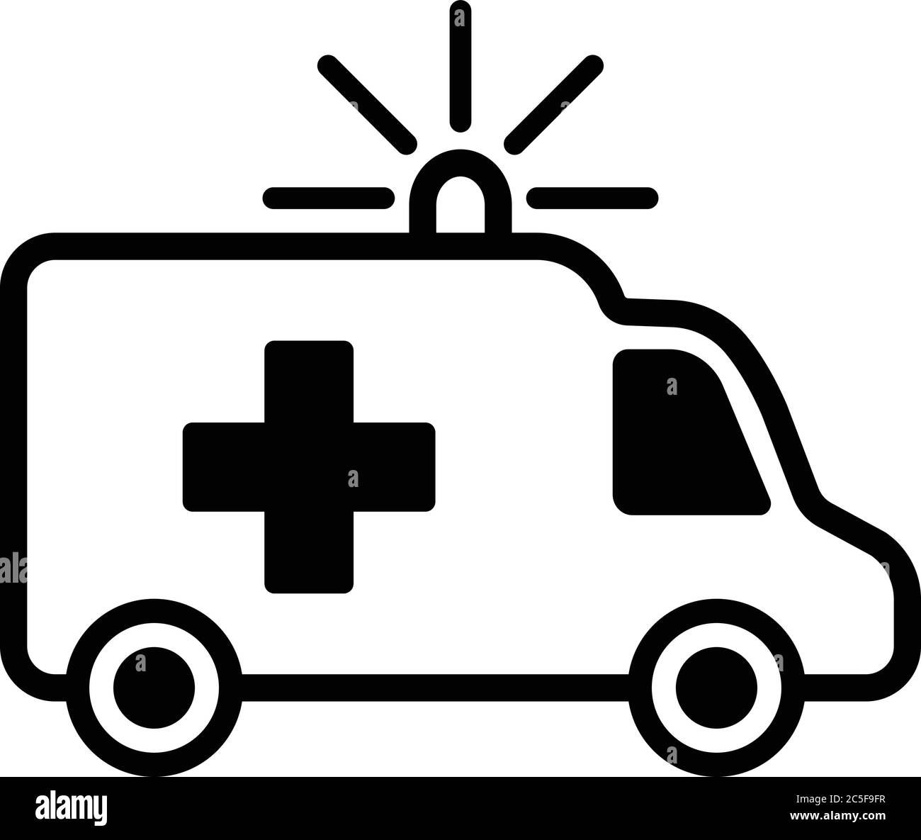 Icône ambulance symbole véhicule hôpital vecteur secours médical d'urgence illustration de soins de santé Illustration de Vecteur