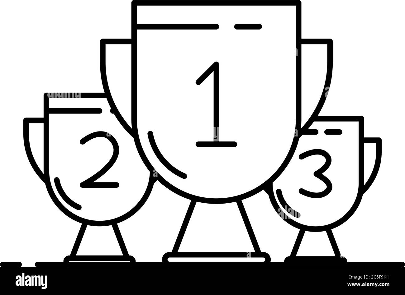 Trophée coupe champion Award icône isolé noir isolé vecteur illustration design gagnant podium Award Illustration de Vecteur